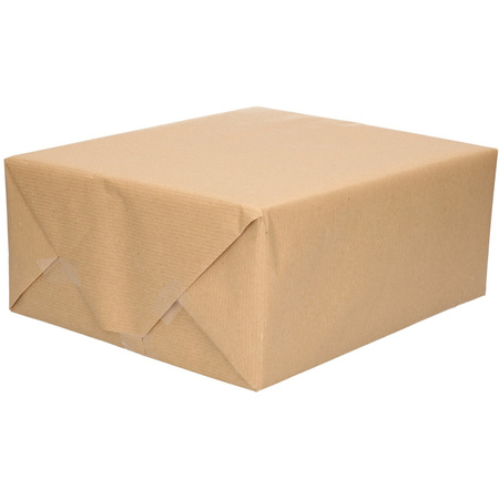 5x Inpakpapier/cadeaupapier gerecycled kraft bruin 200 x 70 cm