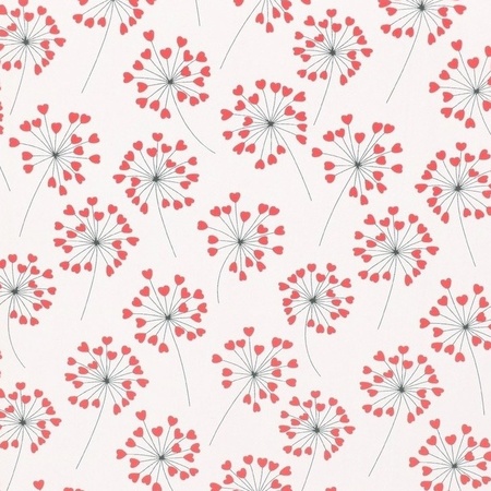 5x Wrapping paper heart print 70 x200 cm