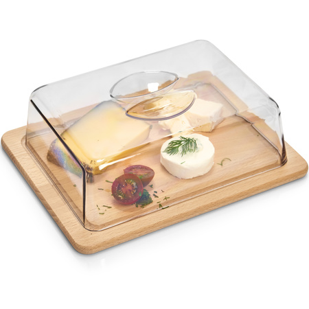 5x Cheese cuttingboards/servingboards rectangle with lid 25 x 20 cm
