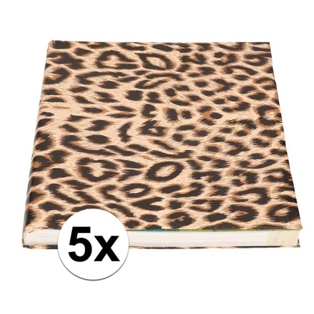 5x Kaftpapier panter/luipaard print 200 x 70 cm rol