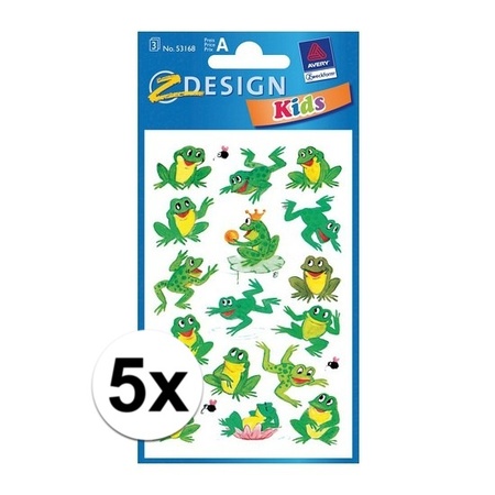 5x Frog stickers 3 sheets