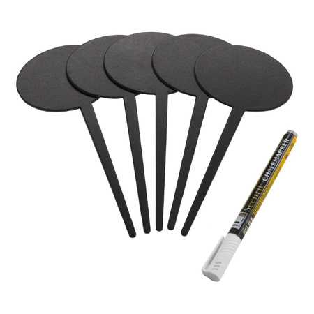 5x Chalk plates oval on stick with marker