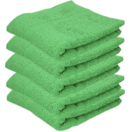 5x Luxe handdoeken groen 50 x 90 cm 550 grams