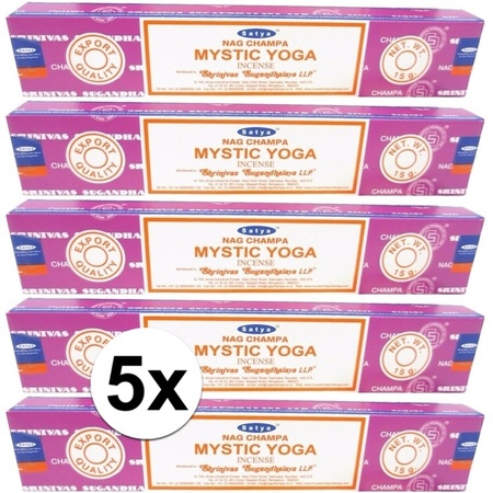5x Nag Champa wierook Mystic Yoga  15 gram