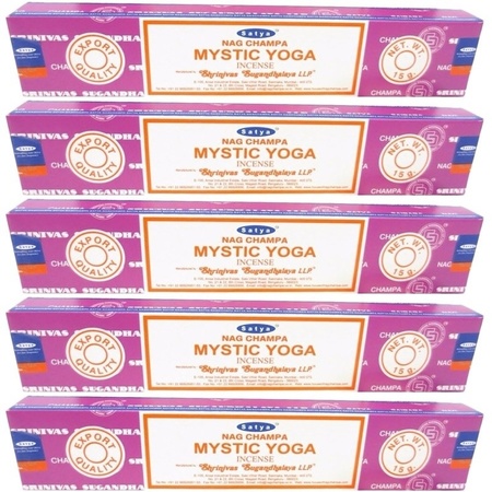 5x Nag Champa wierook Mystic Yoga  15 gram