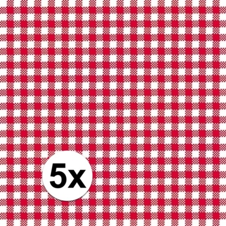 5x packages Napkin vichy red 3-layers 20 pcs