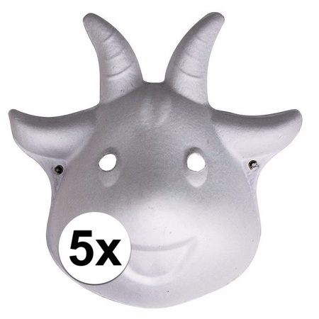 5x Papier mache geiten maskers 22 cm