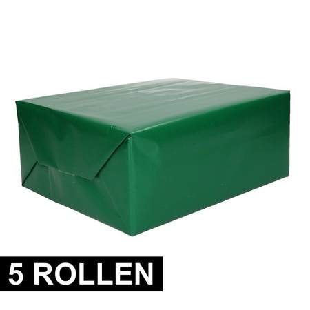 5x Wrapping paper green 200 x 70 cm