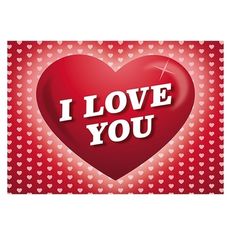 5x Romantische Valentijnskaart I Love You ansichtkaart