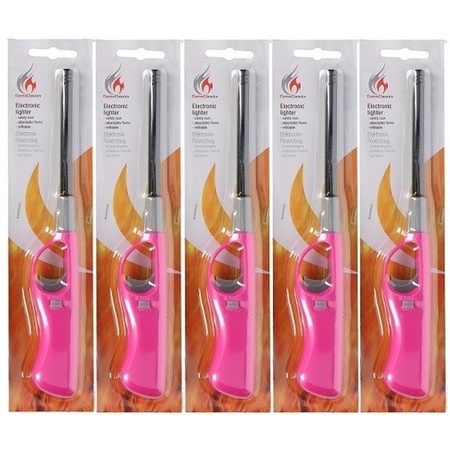 5x Pink barbecue lighter 26 cm