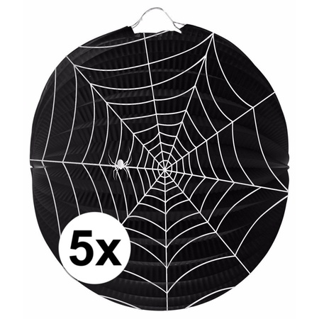 5x Spider web lanterns 22 cm