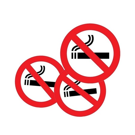 5x Sticker verboden te roken