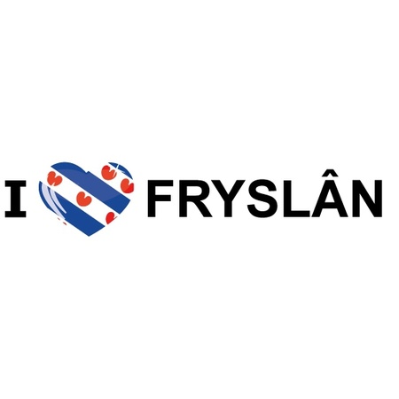 5x stuks I Love Fryslan thema sticker 19.6 x 4.2 cm