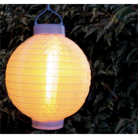 5x stuks luxe solar lampion/lampionnen wit met realistisch vlameffect 20 cm 
