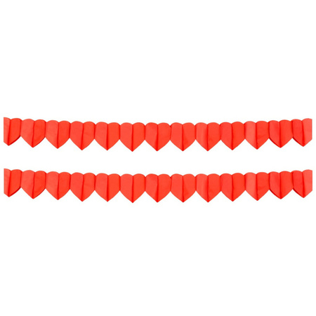 5x pieces red hearts garland 4 meters