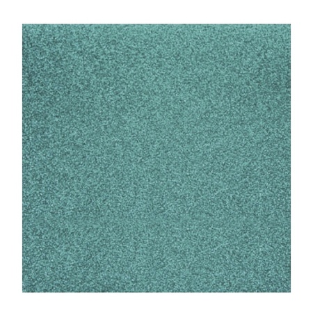 5x stuks turquoise blauw glitter papier vellen 30.5 x 30.5 cm