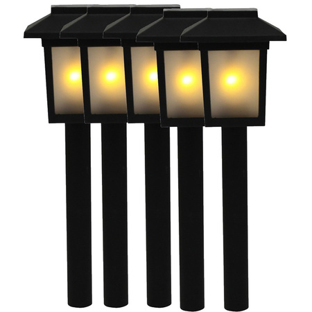 5x Tuinlamp fakkel / tuinverlichting met vlam effect 34,5 cm