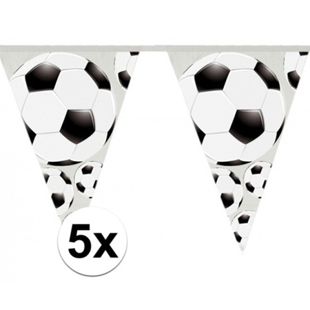 5x Soccer ball flag line 4 meters