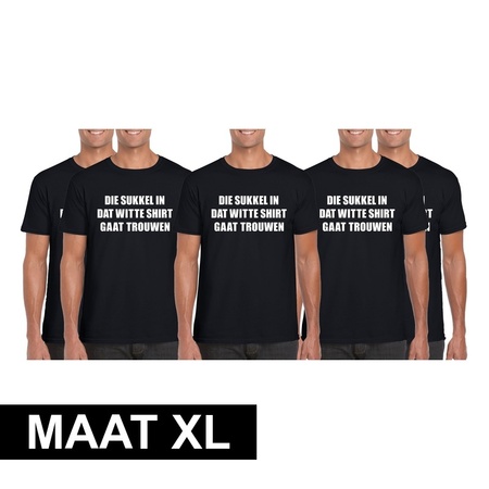 5x Vrijgezellenfeest Die sukkel t-shirt black men Maat XL 