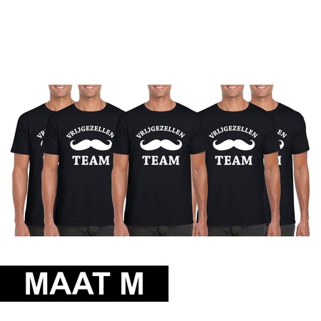 5x Black men shirt Bachelor Team Maat M