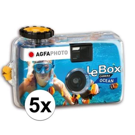 5x Wegwerp onderwater cameras voor 27 kleuren fotos 