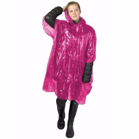5x pink rain poncho