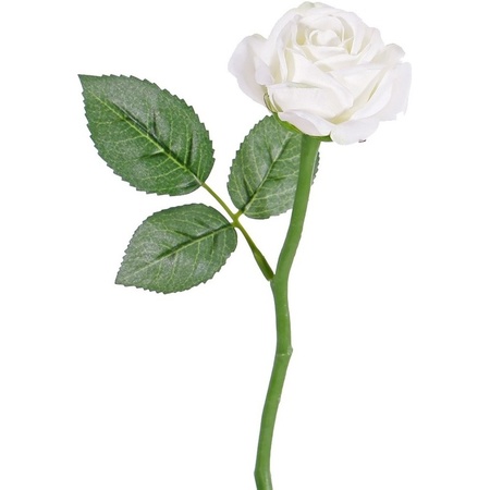 5x Witte rozen/roos kunstbloemen 27 cm