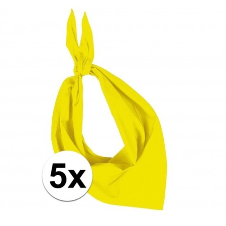 5x Colored handkerchief yellow