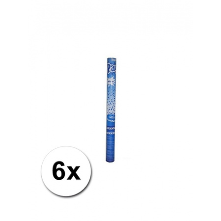 6 confettishooters blue 60 cm