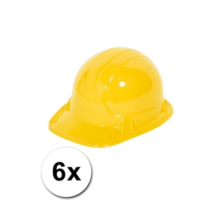 6 yellow construction helmets for kids