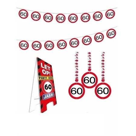60 year stop sign decoration set extra