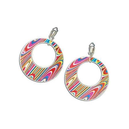 Sixties disco swirl earrings
