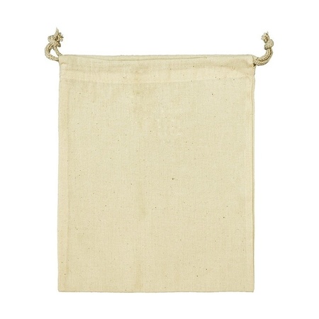 60x Cotton bags with drawstring 10 x 14 cm