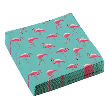 60x Flamingo napkins 33 x 33 cm