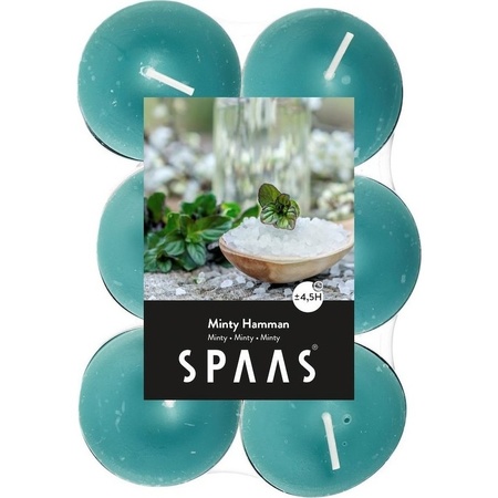 60x Scented tealights candles Minty Hammam 4.5 hours