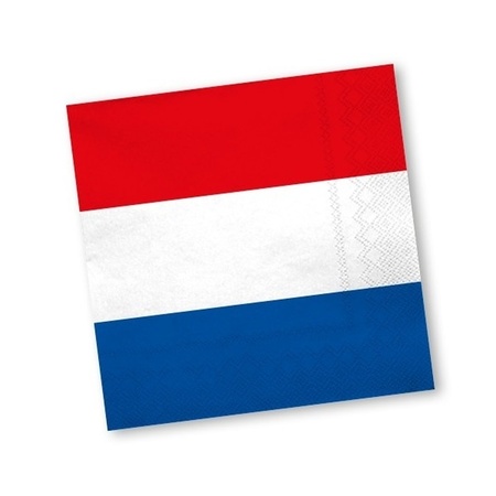 60x Holland rood wit blauw servetten