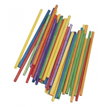 60x Hobby materials colourful woodsticks 10 cm