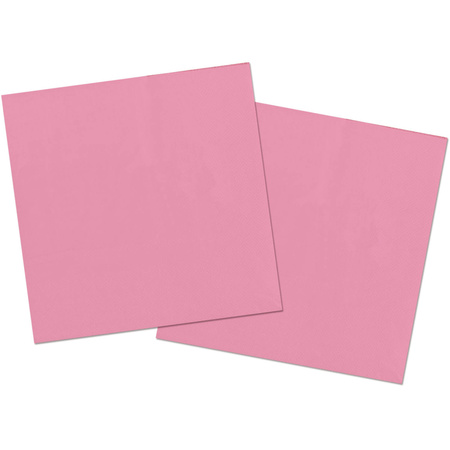 60x stuks servetten van papier roze 33 x 33 cm