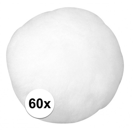 60x witte knutsel pompons 38 mm 