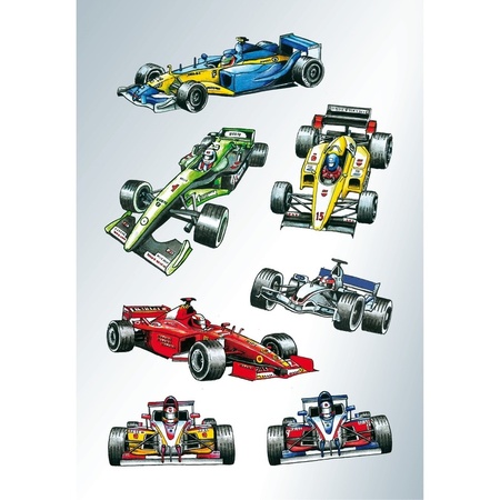 63x Racecars/formula 1 stickers
