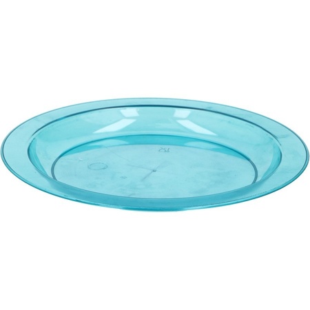 6x Blauwe plastic borden/bordjes 20 cm