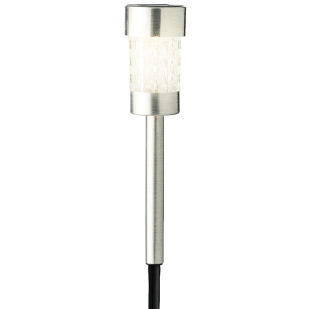 6x Outdoor/garden LED silver pin solar lights 26 cm