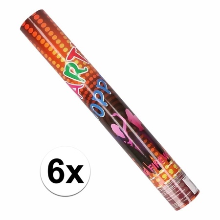 6x Confetti kanon kleuren 40 cm