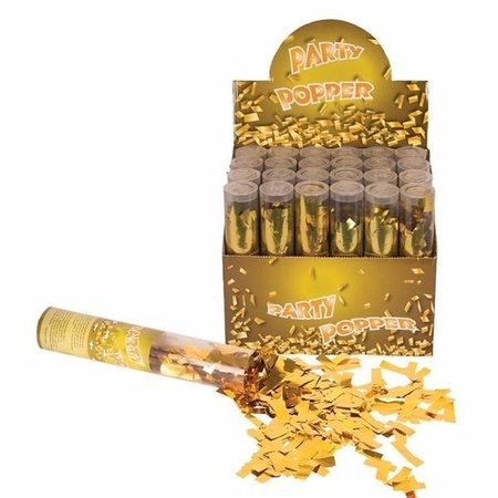 6x Confetti kanon metallic  goud 20 cm