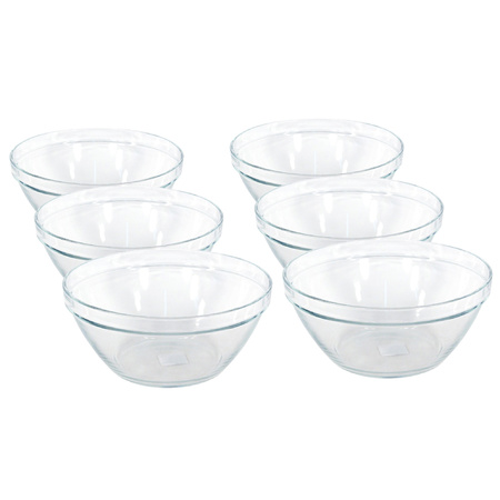 6x Glass snack bowls Pompei 10 cm/200 ml