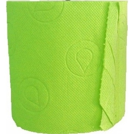 6x Groen toiletpapier rol 140 vellen