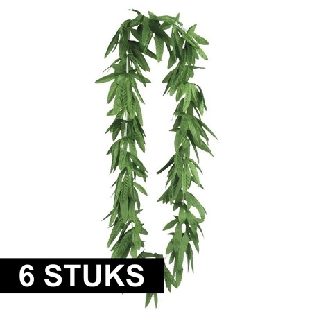 6x Hawaii kransen slingers cannabis blaadjes