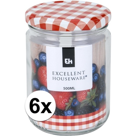 6x Preservation/preserving jar 500 ml with rotating lid