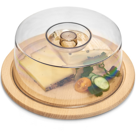 6x Cheese cuttingboards/servingboards round with lid 23 cm