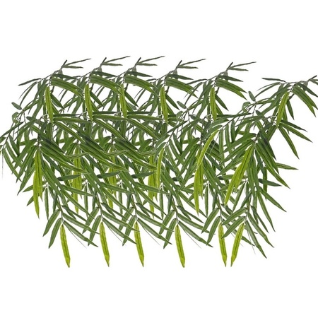6x Kunstplanten groene bamboe hangplant/tak 82 cm UV bestendig